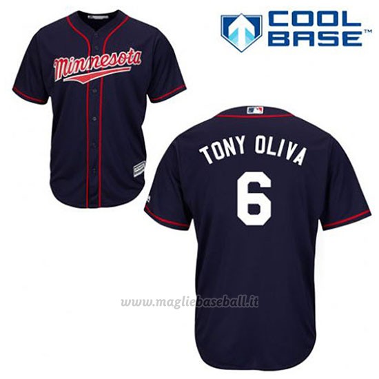 Maglia Baseball Uomo Minnesota Twins Tony Oliva 6 Blu Blu Alterner Cool Base